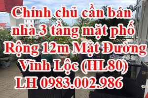 Chính chủ cần bán nhà 3 tầng mặt phố Rộng 12m Mặt Đường Vĩnh Lộc (HL80), Huyện Bình Chánh, TP. HCM